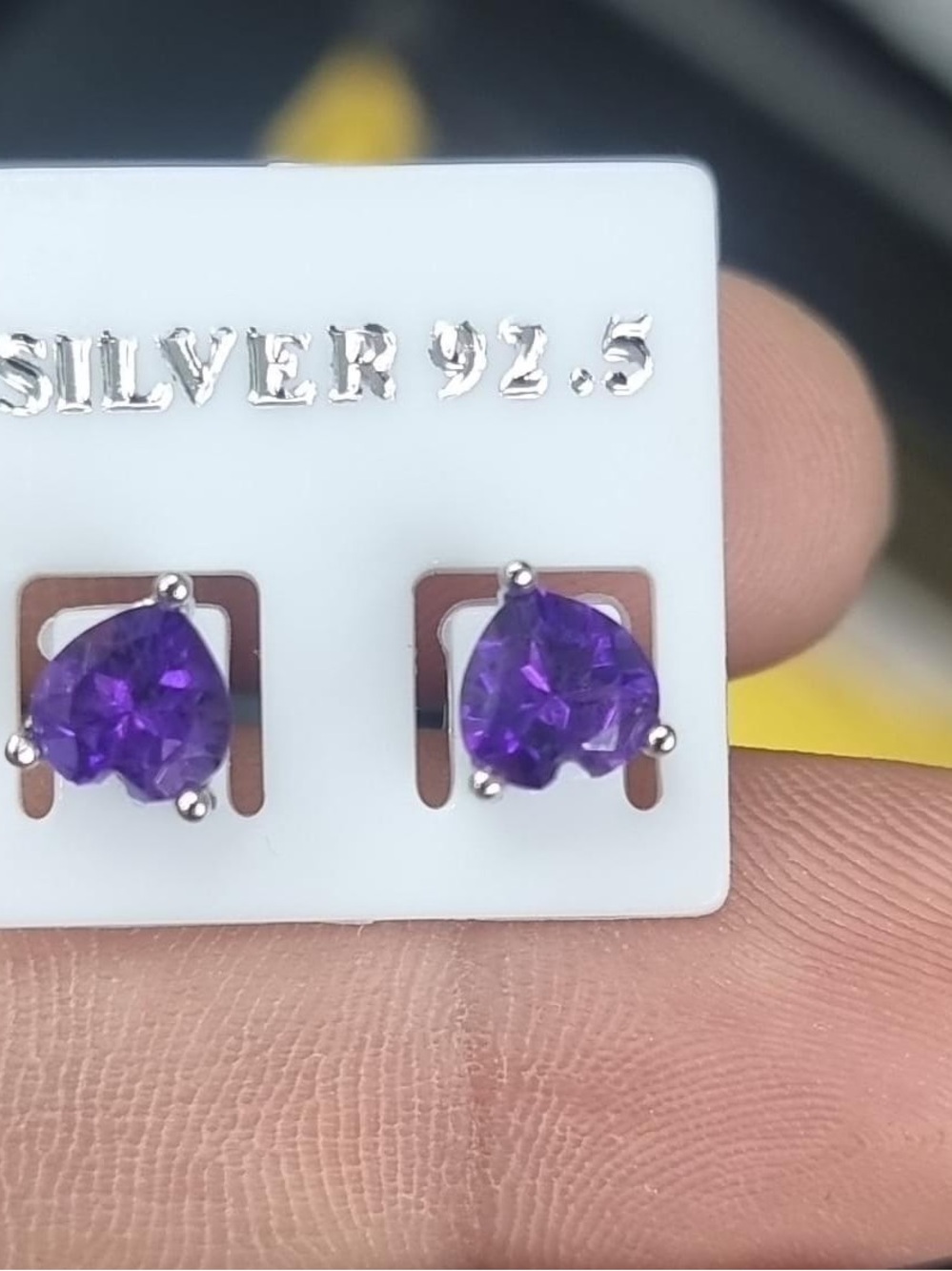 Silver Jeans Deep Purple Teardrop Sterling Stud Earrings